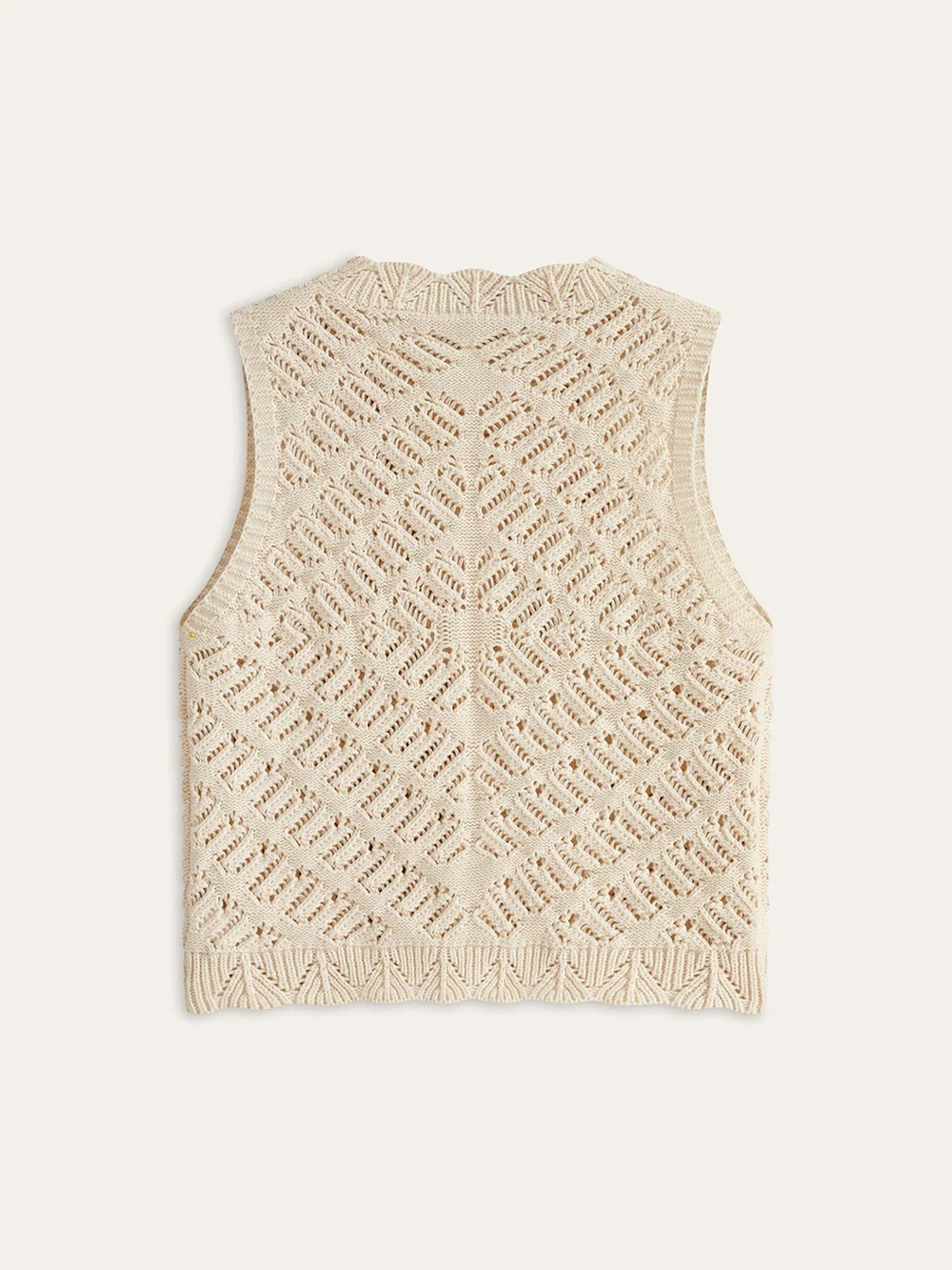 135 Knitted Sleeveless Cardigan with Button Front - Picture 2 of 4